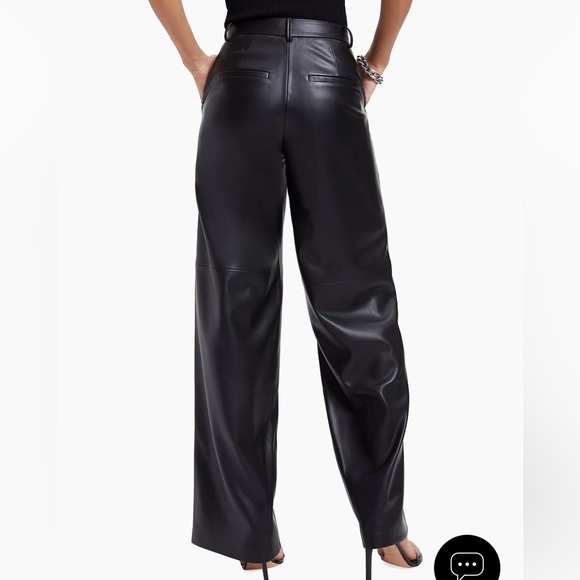 NWT black leather trouser wide leg, Saks Fifth Ave - Picture 6 of 6